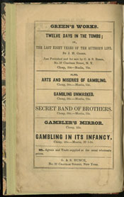Jonathan Harrington Green. A Report on Gambling in New York. New York: J. H. Green, 1851.